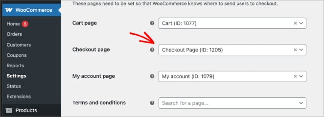assign-checkout-page-wooocommerce - SeedProd Selecting the new SeedProd checkout page in WooCommerce Advanced Settings.