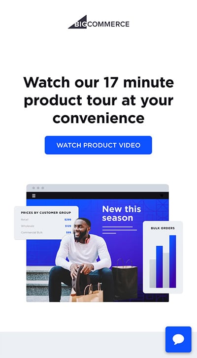 BigCommerce mobile landing page example