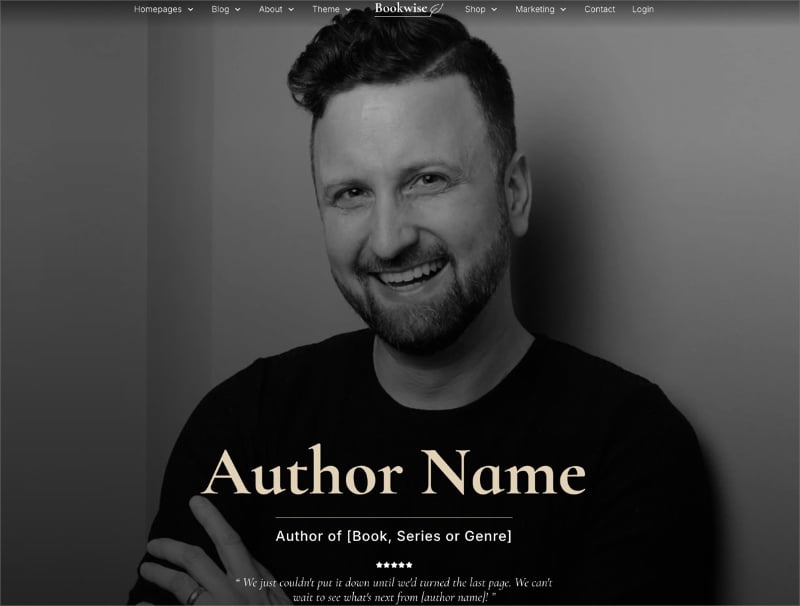 bookwise-WordPress-blog-theme - SeedProd Bookwise WordPress theme homepage preview for authors and content marketers.