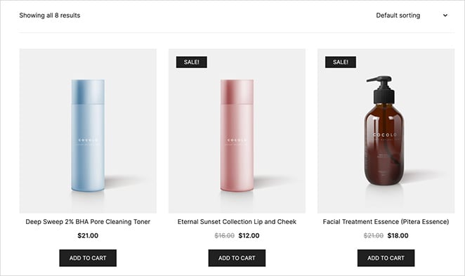 Botiga theme shop page example