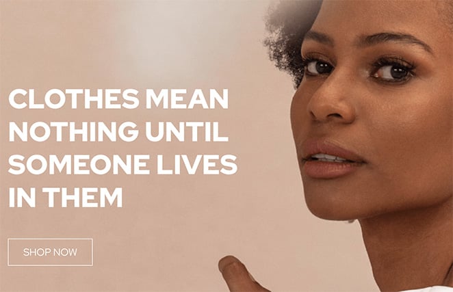 Fashion website with sans-serif typography