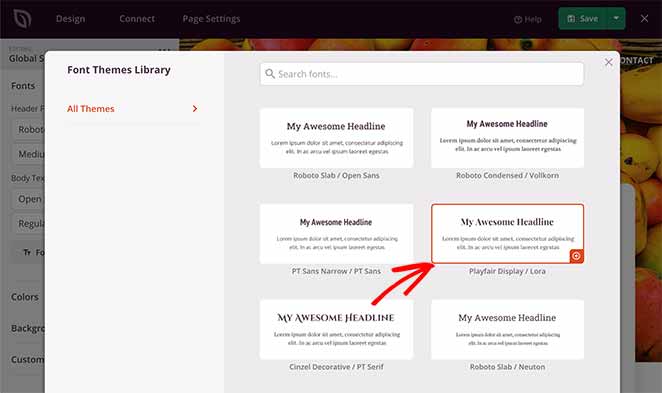 SeedProd font themes