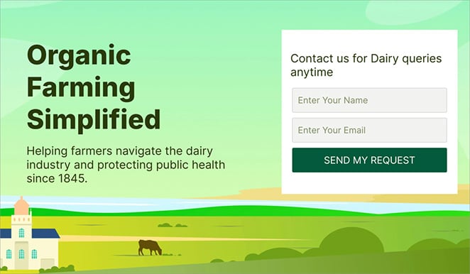 landing-page-with-optin-form-example - SeedProd Example of a landing page with opt-in form created in WordPress