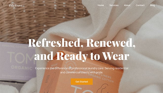 SeedProd laundry services website template kit