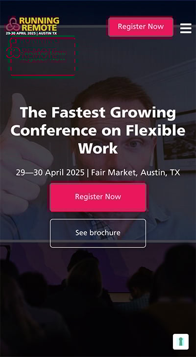 Running Remote mobile landing page example