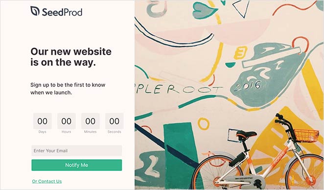 seedprod-coming-soon-page-example - SeedProd coming soon page example in seedprod