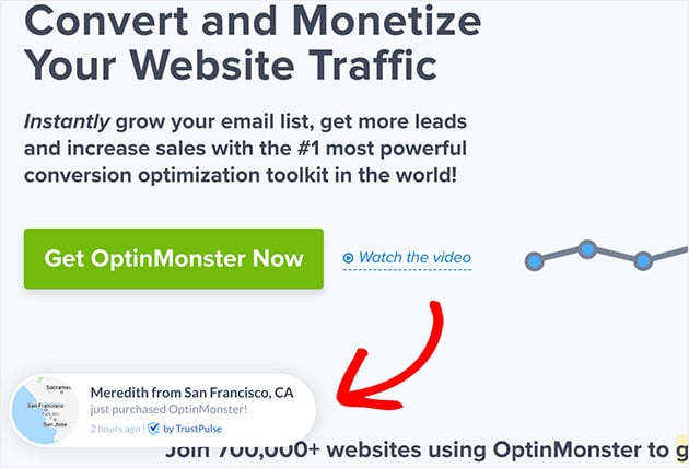 trustpulse real-time social proof notifications