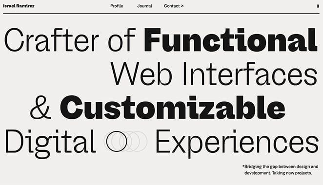 Website with variable fonts example