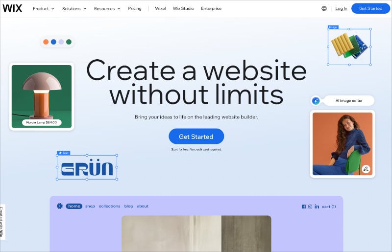 wix - SeedProd Wix website builder logo and interface for quickly launching a basic service business website