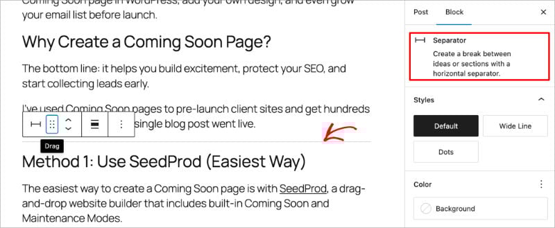 WordPress-separator - SeedProd