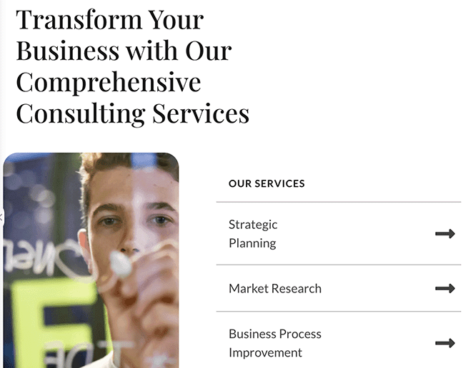 about-page-services - SeedProd Link to other content on your website from your about page.