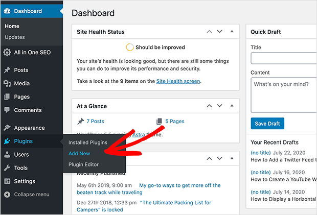 add-new-WordPress-plugin - SeedProd Add new WordPress plugin from dashboard