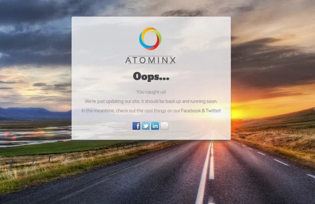 Best-coming-soon-pages-examples. - SeedProd Atominx coming soon page images example