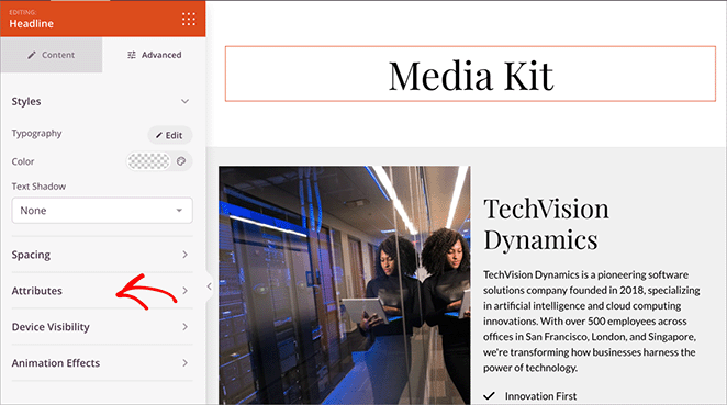 block-attributes-seedprod - SeedProd Block attributes in SeedProd block