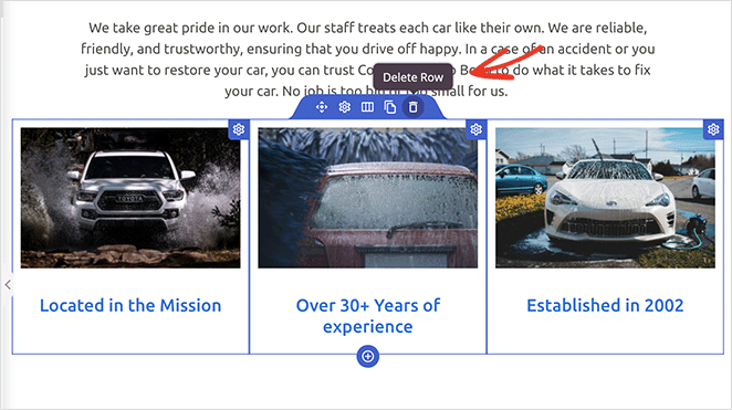 Remove content blocks in SeedProd WordPress builder