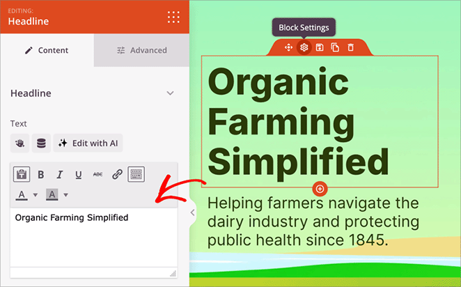 edit-landing-page-elements - SeedProd Edit landing page elements like text, buttons, and form blocks