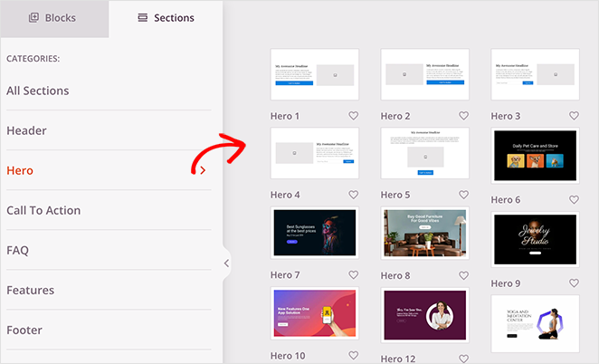 hero-sections - SeedProd Choosing a hero section for your about page using SeedProd