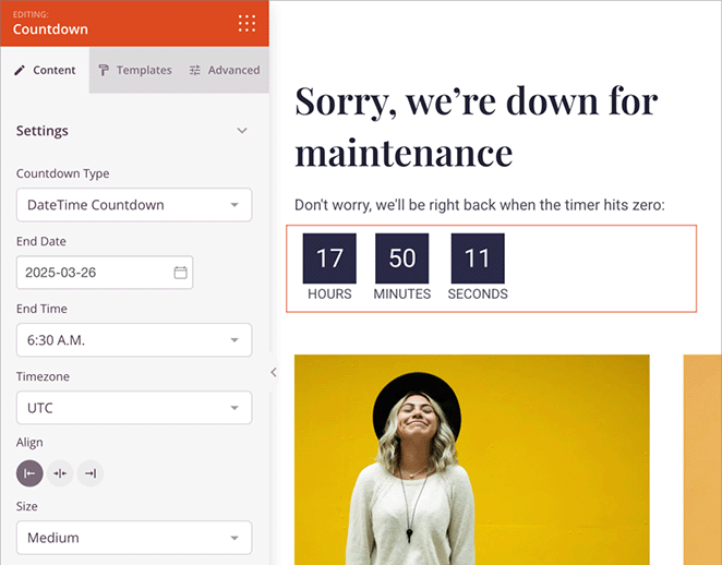 Add a countdown timer to your WordPress maintenance page with SeedProd