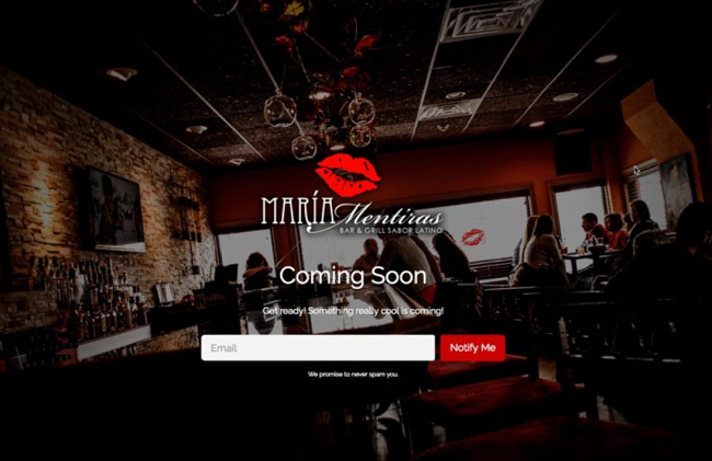 Maria-Mentiras - SeedProd Maria Mentiras coming soon design page example