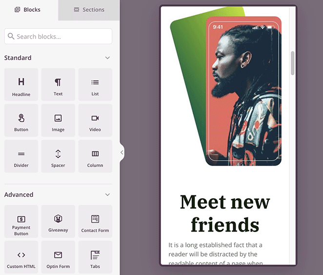 SeedProd mobile preview mode