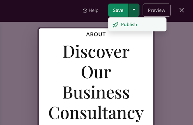 publish-about-page-WordPress - SeedProd Save and publish your about page