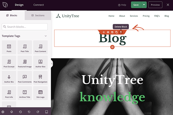 remove-blog-page-title - SeedProd Remove page title in WordPress using SeedProd