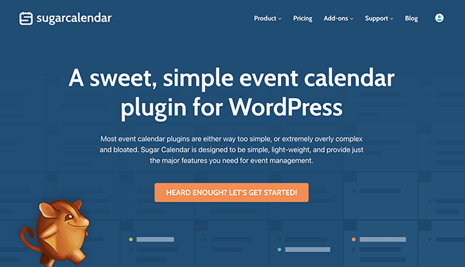 Sugar Calendar WordPress plugin dashboard