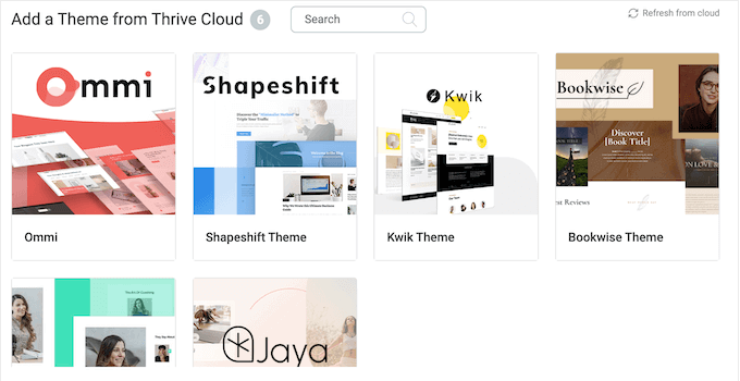 Thrive theme builder templates