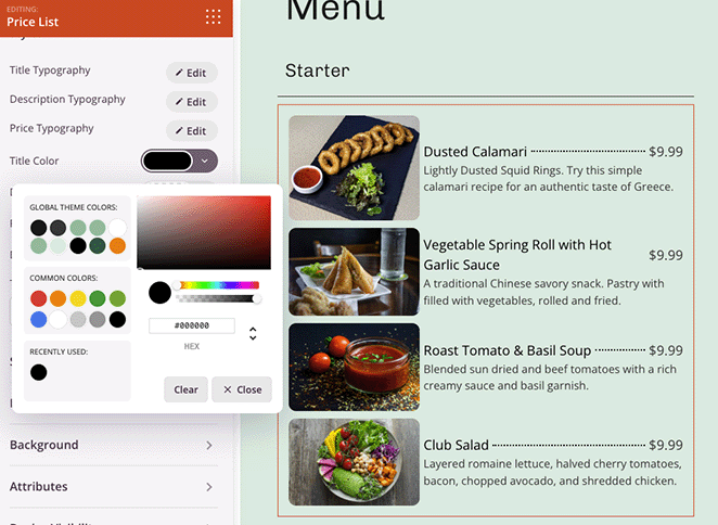 SeedProd color picker