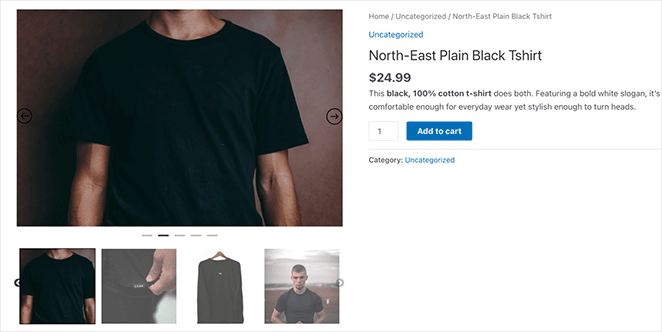 WooCommerce product image carousel on product page
