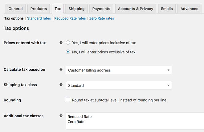 woocommerce-tax-settings - SeedProd WooCommerce tax settings