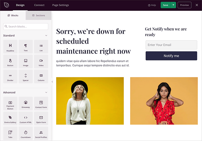 WordPress-maintenance-mode-page-builder - SeedProd Maintenance mode page designed with SeedProd in WordPress