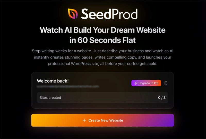 seedprod-ai-create-new-website - SeedProd